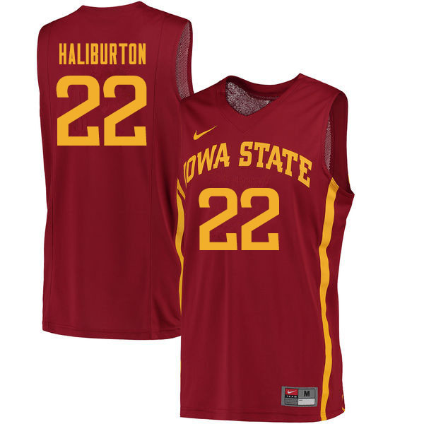 Men #22 Tyrese Haliburton Iowa State Cyclones College Basketball Jerseys Sale-Cardinal - Click Image to Close